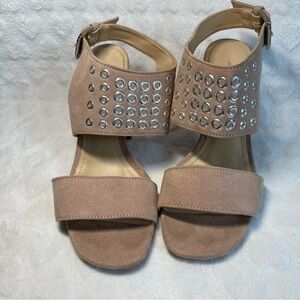 Stylish Tan Sandals with Silver Accents